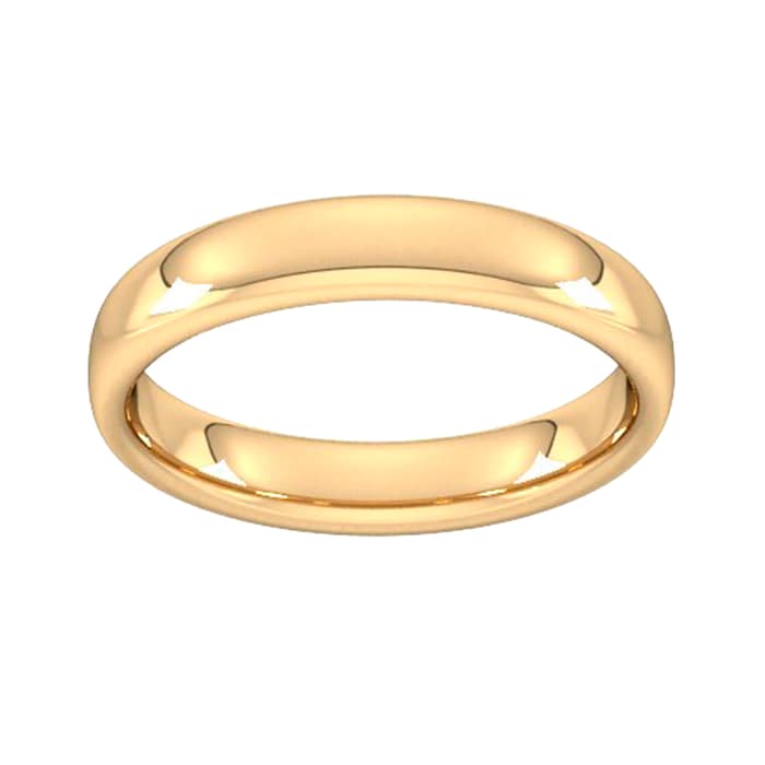 Goldsmiths 8mm D Shape Standard Milgrain Edge Wedding Ring In 18 Carat Yellow Gold