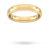 Goldsmiths 7mm D Shape Heavy Milgrain Edge Wedding Ring In 18 Carat Yellow Gold - Ring Size N