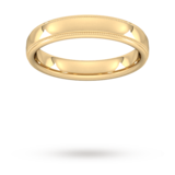 Goldsmiths 7mm D Shape Heavy Milgrain Edge Wedding Ring In 18 Carat Yellow Gold