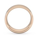 Goldsmiths 7mm D Shape Heavy Milgrain Edge Wedding Ring In 18 Carat Rose Gold