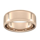 Goldsmiths 8mm D Shape Heavy Milgrain Edge Wedding Ring In 18 Carat Rose Gold - Ring Size T