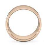 Goldsmiths 8mm D Shape Heavy Milgrain Edge Wedding Ring In 18 Carat Rose Gold - Ring Size T