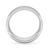 Goldsmiths 7mm D Shape Standard Milgrain Edge Wedding Ring In Platinum - Ring Size P