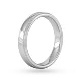 Goldsmiths 4mm D Shape Heavy Milgrain Edge Wedding Ring In Platinum - Ring Size Q