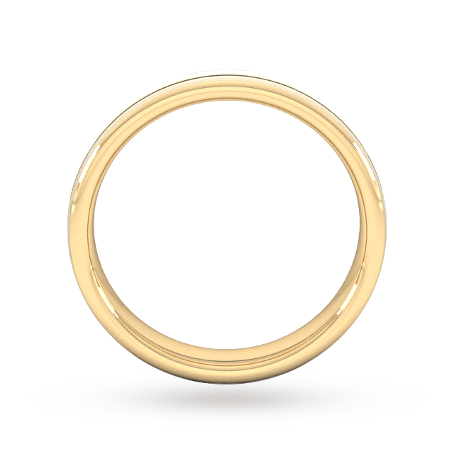 Goldsmiths 4mm Slight Court Standard Matt Finish With Double Grooves Wedding Ring In 9 Carat Yellow Gold
