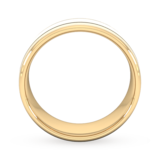 Goldsmiths 8mm Slight Court Standard Matt Finish With Double Grooves Wedding Ring In 9 Carat Yellow Gold