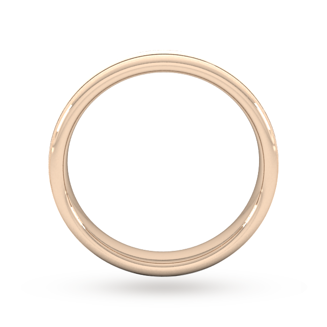 Goldsmiths 4mm Slight Court Extra Heavy Matt Finish With Double Grooves Wedding Ring In 9 Carat Rose Gold