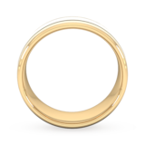 Goldsmiths 8mm Slight Court Extra Heavy Matt Finish With Double Grooves Wedding Ring In 18 Carat Yellow Gold - Ring Size R