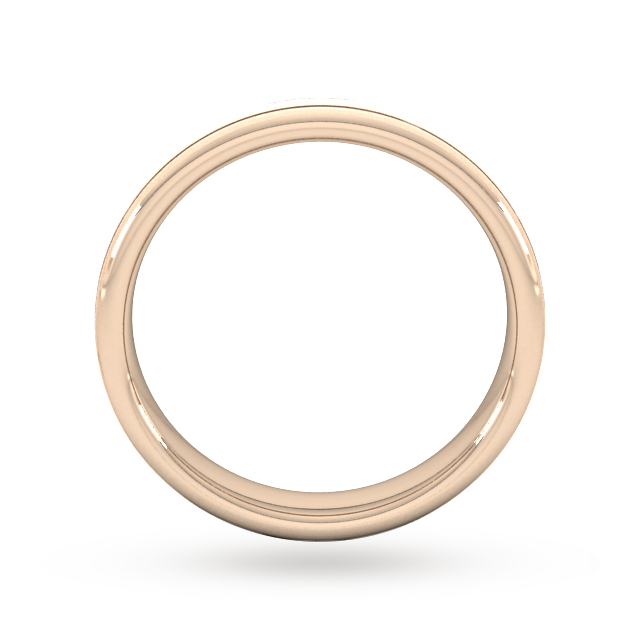 Goldsmiths 4mm Slight Court Standard Matt Finish With Double Grooves Wedding Ring In 18 Carat Rose Gold - Ring Size P