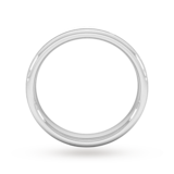 Goldsmiths 4mm Flat Court Heavy Matt Finish With Double Grooves Wedding Ring In 18 Carat White Gold - Ring Size H