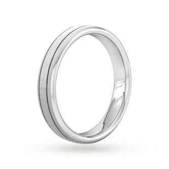 Goldsmiths 4mm Flat Court Heavy Matt Finish With Double Grooves Wedding Ring In Platinum Goldsmiths 4mm Flat Court Heavy Matt Finish With Double Grooves Wedding Ring In Platinum