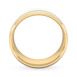 Goldsmiths 8mm D Shape Standard Matt Finish With Double Grooves Wedding Ring In 18 Carat Yellow Gold