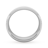 Goldsmiths 7mm D Shape Heavy Matt Finish With Double Grooves Wedding Ring In 950  Palladium