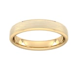Goldsmiths 4mm Slight Court Standard Polished Chamfered Edges With Matt Centre Wedding Ring In 9 Carat Yellow Gold - Ring Size P