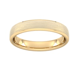 08303489 - 4mm Slight Court Standard Polished Chamfered Edges With Matt Centre Wedding Ring In 9 Carat Yellow Gold