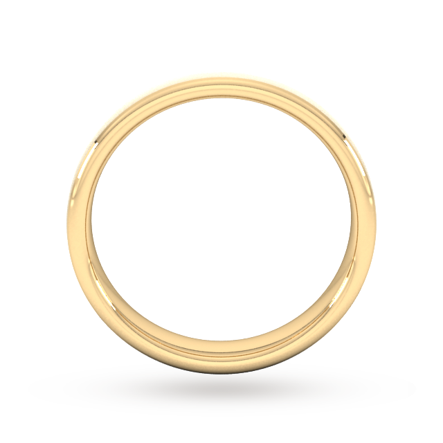 Goldsmiths 4mm Slight Court Extra Heavy Polished Chamfered Edges With Matt Centre Wedding Ring In 9 Carat Yellow Gold