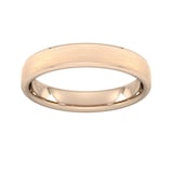 Goldsmiths 4mm Slight Court Standard Polished Chamfered Edges With Matt Centre Wedding Ring In 9 Carat Rose Gold