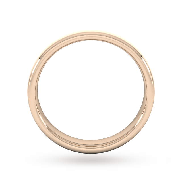 Goldsmiths 4mm Slight Court Standard Polished Chamfered Edges With Matt Centre Wedding Ring In 9 Carat Rose Gold