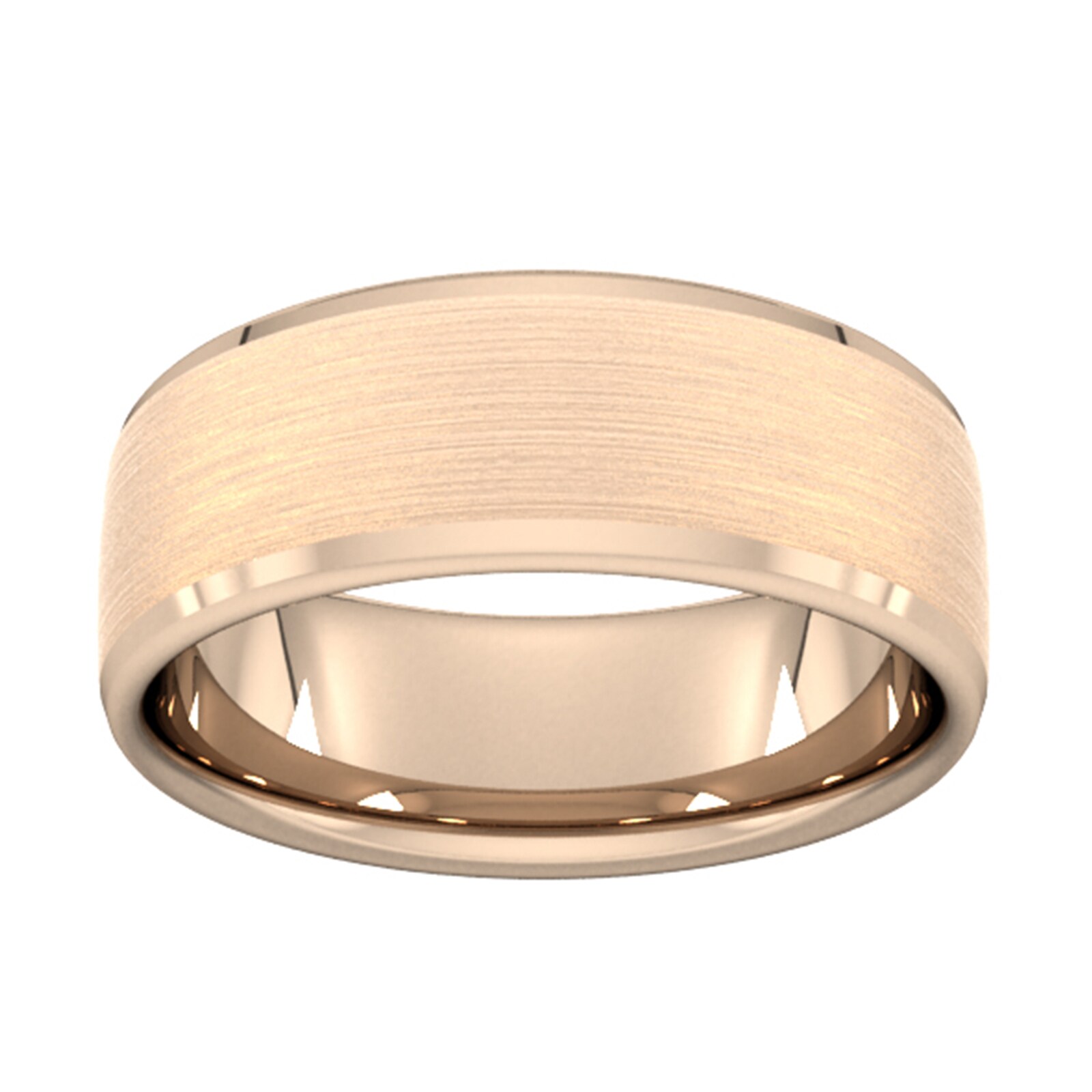 Goldsmiths 8mm Slight Court Extra Heavy Polished Chamfered Edges With Matt Centre Wedding Ring In 9 Carat Rose Gold Goldsmiths 8mm Slight Court Extra Heavy Polished Chamfered Edges With Matt Centre Wedding Ring In 9 Carat Rose Gold