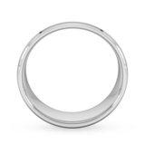 Goldsmiths 8mm Slight Court Standard Polished Chamfered Edges With Matt Centre Wedding Ring In 18 Carat White Gold