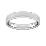 Goldsmiths 4mm Slight Court Heavy Polished Chamfered Edges With Matt Centre Wedding Ring In 18 Carat White Gold