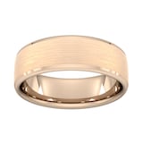 Goldsmiths 7mm Slight Court Extra Heavy Polished Chamfered Edges With Matt Centre Wedding Ring In 18 Carat Rose Gold - Ring Size S