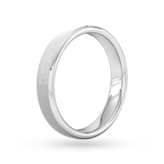 Goldsmiths 4mm Slight Court Heavy Polished Chamfered Edges With Matt Centre Wedding Ring In Platinum