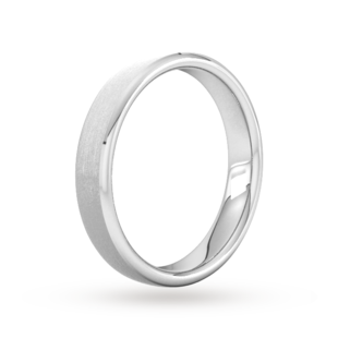 Goldsmiths 4mm Slight Court Extra Heavy Polished Chamfered Edges With Matt Centre Wedding Ring In Platinum