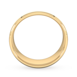 Goldsmiths 8mm Flat Court Heavy Polished Chamfered Edges With Matt Centre Wedding Ring In 9 Carat Yellow Gold