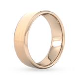 Goldsmiths 7mm Flat Court Heavy Polished Chamfered Edges With Matt Centre Wedding Ring In 9 Carat Rose Gold - Ring Size P