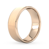 Goldsmiths 8mm Flat Court Heavy Polished Chamfered Edges With Matt Centre Wedding Ring In 9 Carat Rose Gold - Ring Size P
