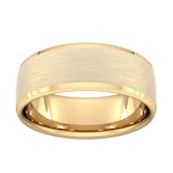 Goldsmiths 8mm Flat Court Heavy Polished Chamfered Edges With Matt Centre Wedding Ring In 18 Carat Yellow Gold - Ring Size S