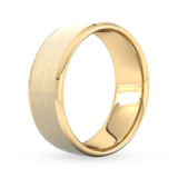 Goldsmiths 8mm Flat Court Heavy Polished Chamfered Edges With Matt Centre Wedding Ring In 18 Carat Yellow Gold - Ring Size O