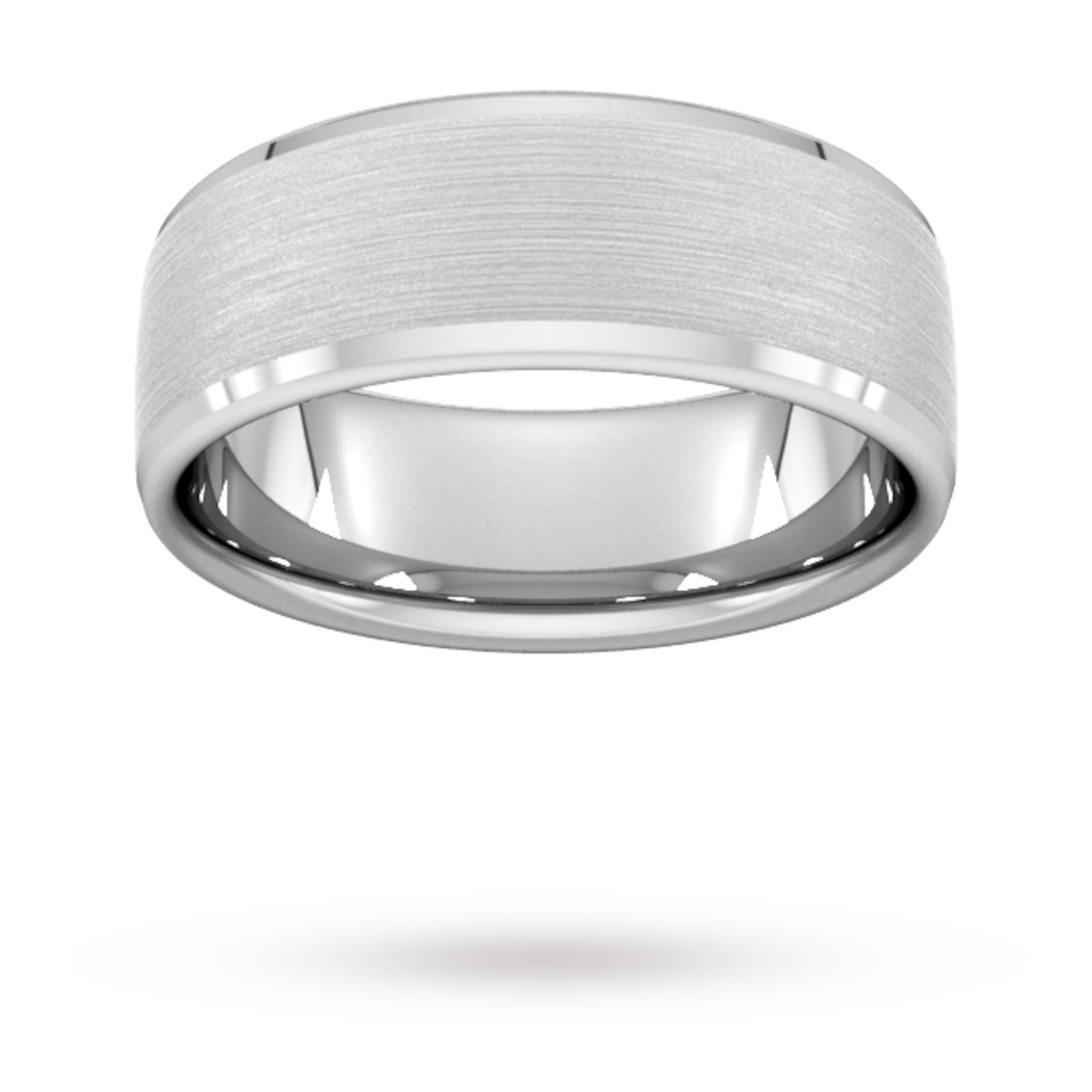 Goldsmiths 8mm Traditional Court Heavy Polished Chamfered Edges With Matt Centre Wedding Ring In 