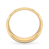 Goldsmiths 7mm Traditional Court Standard Polished Chamfered Edges With Matt Centre Wedding Ring In 9 Carat Yellow Gold
