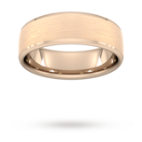 Goldsmiths 7mm Traditional Court Standard Polished Chamfered Edges With Matt Centre Wedding Ring In 9 Carat Rose Gold - Ring Size S
