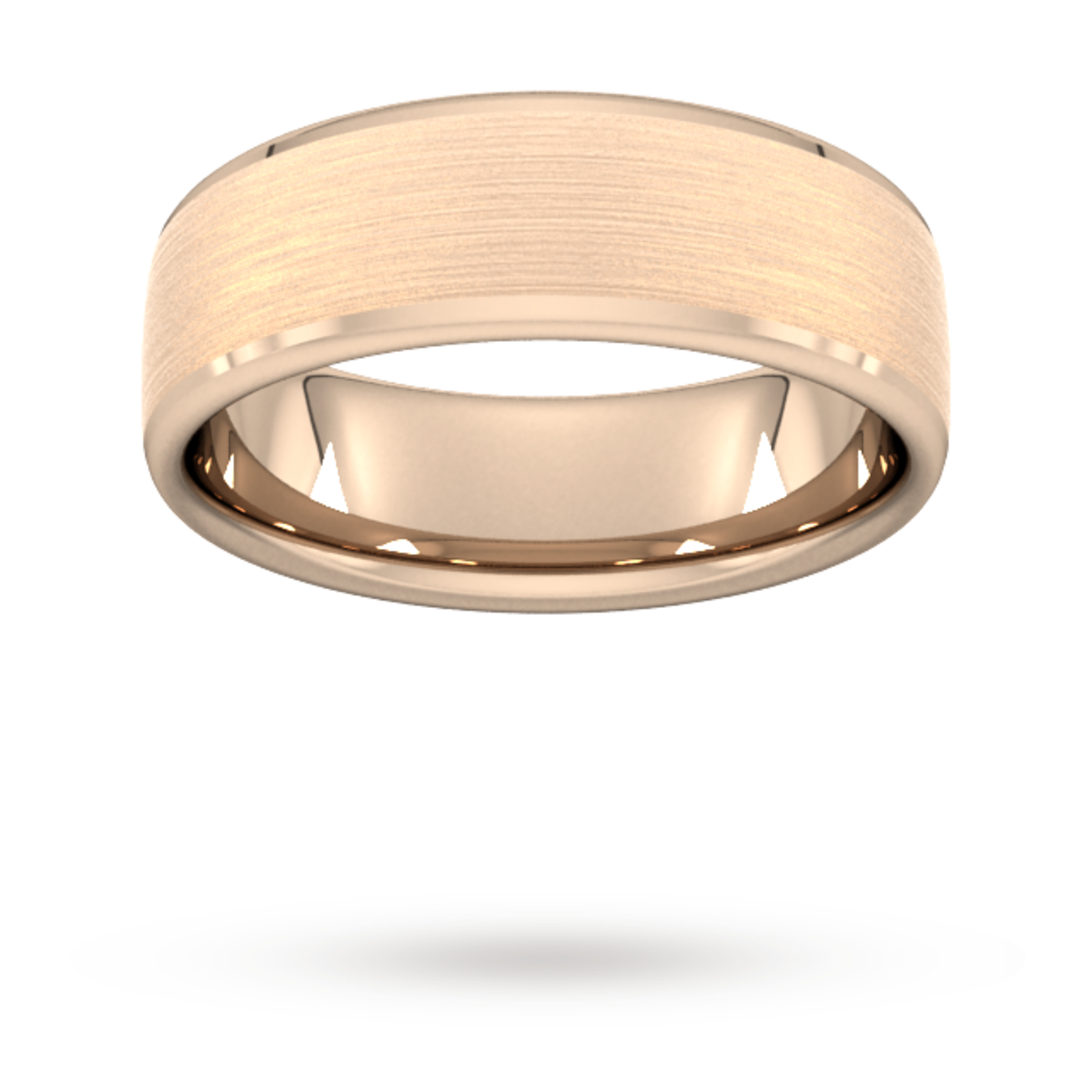 Goldsmiths 7mm Traditional Court Standard Polished Chamfered Edges With Matt Centre Wedding Ring In 9 Carat Rose Gold