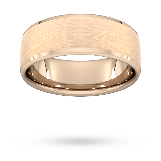 Goldsmiths 8mm Traditional Court Standard Polished Chamfered Edges With Matt Centre Wedding Ring In 9 Carat Rose Gold Goldsmiths 8mm Traditional Court Standard Polished Chamfered Edges With Matt Centre Wedding Ring In 9 Carat Rose Gold