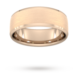 Goldsmiths 8mm Traditional Court Standard Polished Chamfered Edges With Matt Centre Wedding Ring In 9 Carat Rose Gold - Ring Size S
