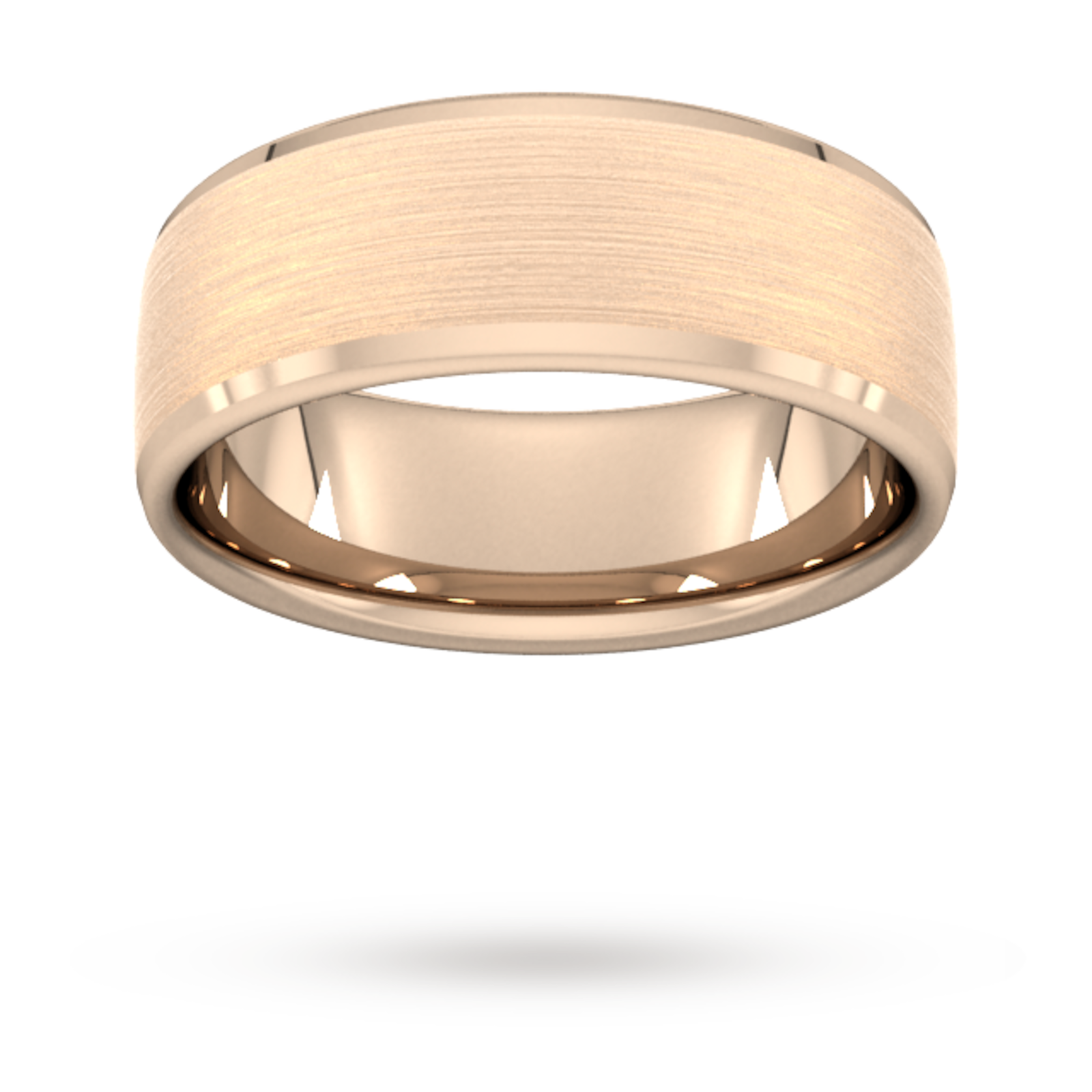 Goldsmiths 8mm Traditional Court Standard Polished Chamfered Edges With Matt Centre Wedding Ring In 9 Carat Rose Gold