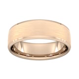 Goldsmiths 7mm Traditional Court Heavy Polished Chamfered Edges With Matt Centre Wedding Ring In 9 Carat Rose Gold