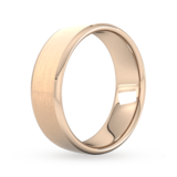 Goldsmiths 7mm Traditional Court Heavy Polished Chamfered Edges With Matt Centre Wedding Ring In 9 Carat Rose Gold