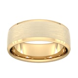 Goldsmiths 8mm Traditional Court Standard Polished Chamfered Edges With Matt Centre Wedding Ring In 18 Carat Yellow Gold - Ring Size O