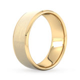 Goldsmiths 8mm Traditional Court Standard Polished Chamfered Edges With Matt Centre Wedding Ring In 18 Carat Yellow Gold - Ring Size O