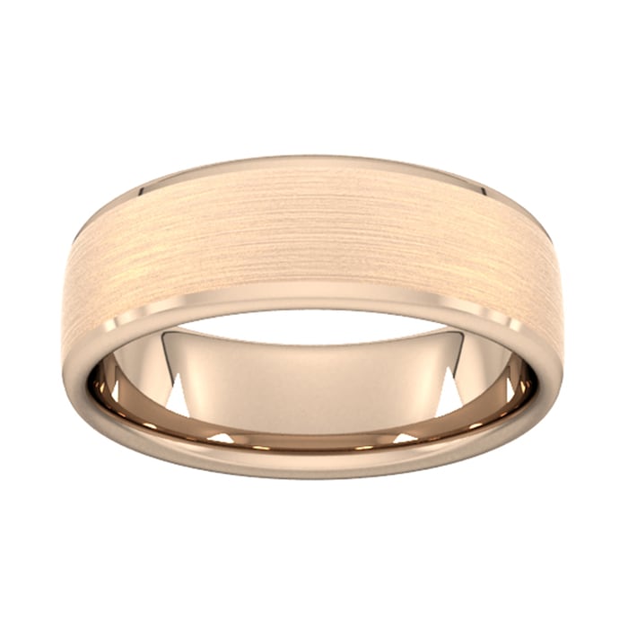 Goldsmiths 7mm Traditional Court Standard Polished Chamfered Edges With Matt Centre Wedding Ring In 18 Carat Rose Gold
