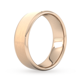 Goldsmiths 7mm Traditional Court Standard Polished Chamfered Edges With Matt Centre Wedding Ring In 18 Carat Rose Gold - Ring Size S