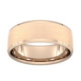Goldsmiths 8mm Traditional Court Heavy Polished Chamfered Edges With Matt Centre Wedding Ring In 18 Carat Rose Gold