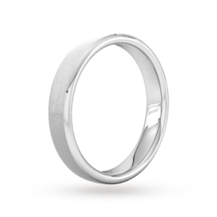 Goldsmiths 4mm Traditional Court Standard Polished Chamfered Edges With Matt Centre Wedding Ring In Platinum