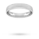 Goldsmiths 4mm D Shape Heavy Polished Chamfered Edges With Matt Centre Wedding Ring In 9 Carat White Gold - Ring Size M