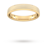 Goldsmiths 4mm D Shape Standard Polished Chamfered Edges With Matt Centre Wedding Ring In 9 Carat Yellow Gold - Ring Size Q
